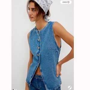 Free People Aimee Denim Vest